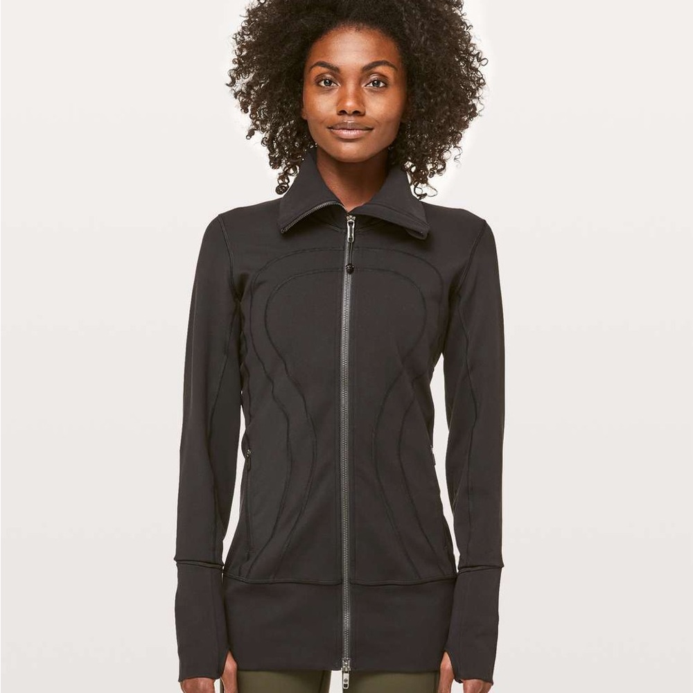 Lululemon In Stride Jacket Full Zip Green Gray Sweater Size 4